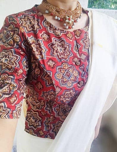 Μπλούζα Καλαμκάρι με Kerala Saree