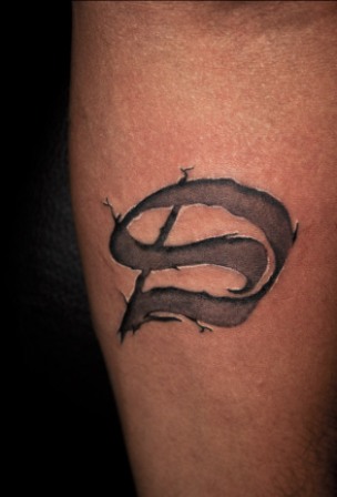 Name's First Letter Ambigram Tattoo Designs