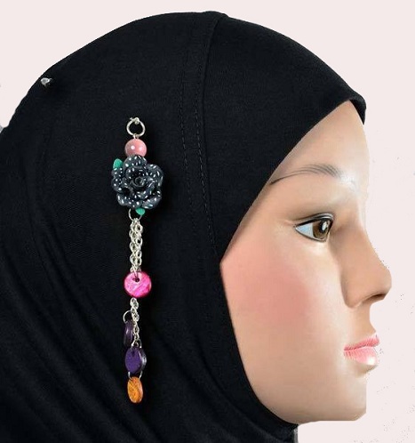 Μαύρες χρωματιστές καρφίτσες ισλαμικής χιτζάμπ