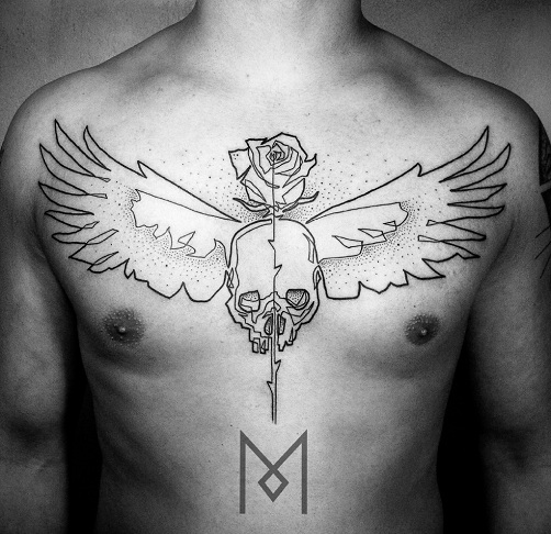 Τολμηρό σχέδιο μινιμαλιστικού τατουάζ - μινιμαλιστικό τατουάζ