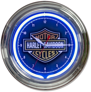 Μπλε νέον ρολόι Harley Davidson