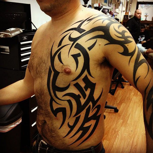 Cool Tribal Full Sleeve Tattoo για άνδρες