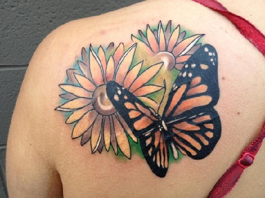 Daisy Butterfly Tattoo