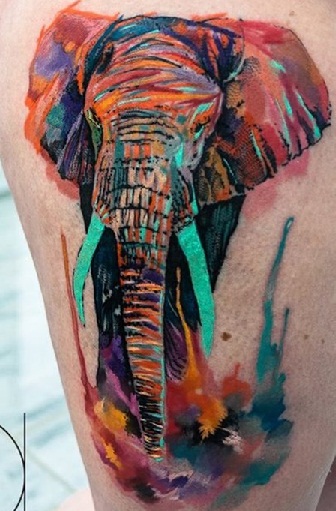 Αφηρημένο σχέδιο τατουάζ ελέφαντα