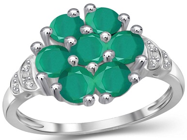 Aksentti Emerald Gemstone Flower Ring