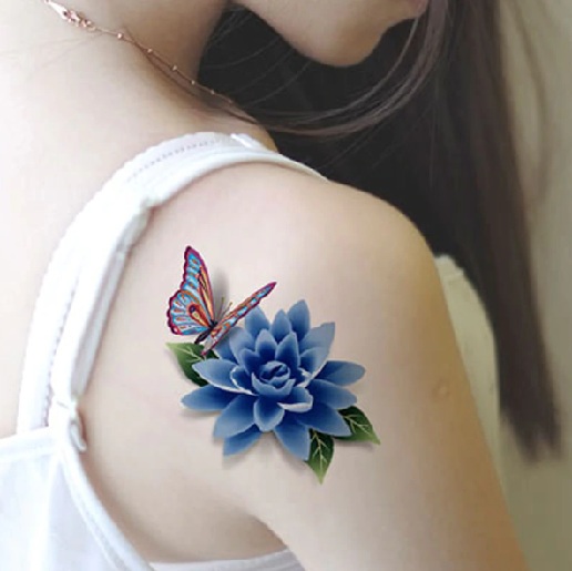 Πεταλούδα λουλούδι τατουάζ