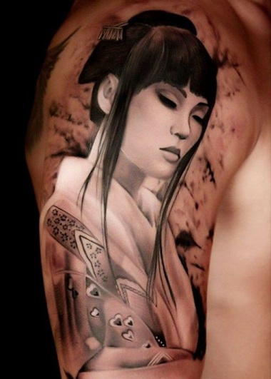 Geisha -käden tatuointisuunnittelu
