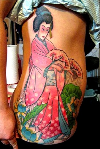 Etninen Geisha -tatuointisuunnittelu