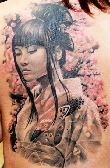 Geisha Warrior Tattoo Design