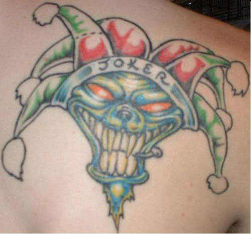 A Laughing Joker Face Tattoo for Men