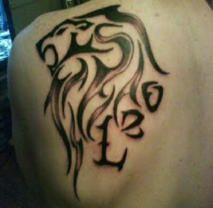 Celtic Lion Face Tattoo Design on Shoulder