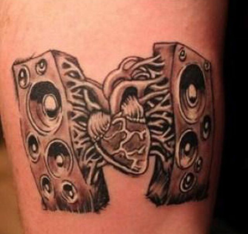 Music Heart Tattoo για άνδρες