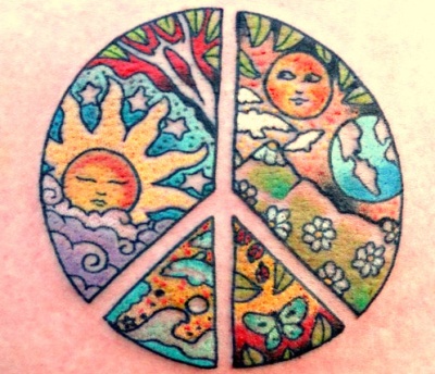 Καλλιτεχνική ειρήνη Σύμβολο Τατουάζ Σχεδιασμός