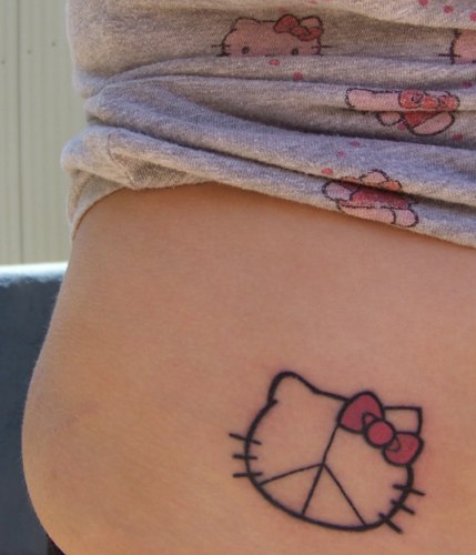 Hello Kitty Peace Tattoo