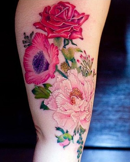 Pysyvä kukka -tatuointisuunnittelu
