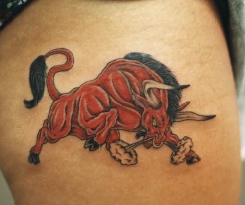 Charging Bull Taurus Tattoo