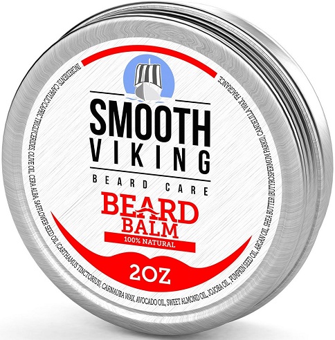 Sileä Viking -partapalsami, jossa on sheavoita ja arganöljyä