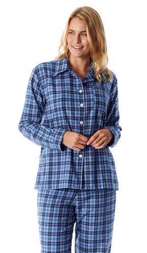 Sininen ruudullinen puuvilla pyjama