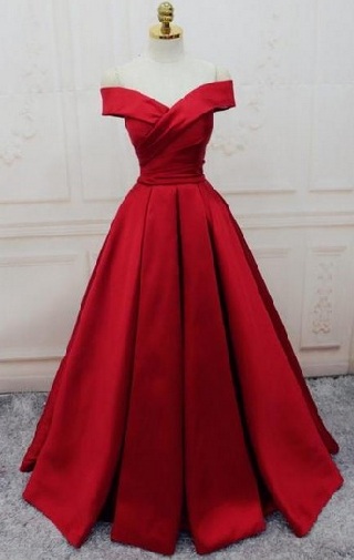 Κόκκινο σατέν φόρεμα για πάρτι