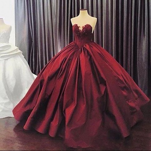 Burgundy Color Log Σατέν Φόρεμα