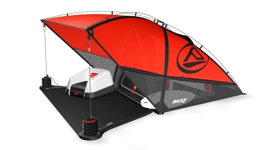Utomhus tält-rött rev-surf tält design