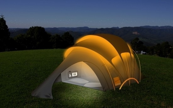 Solar tält orange-modern design camping