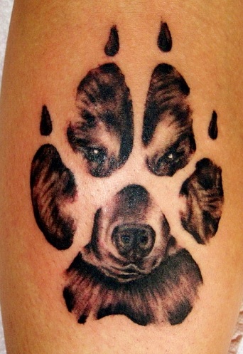 Wolf Paw Print Tattoo -mallit