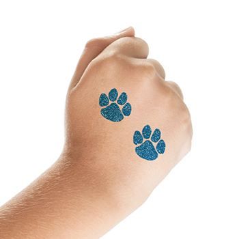 Glitter Paw Print Tattoo -mallit