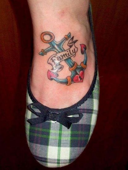 Anchor Family Tattoo For Girls