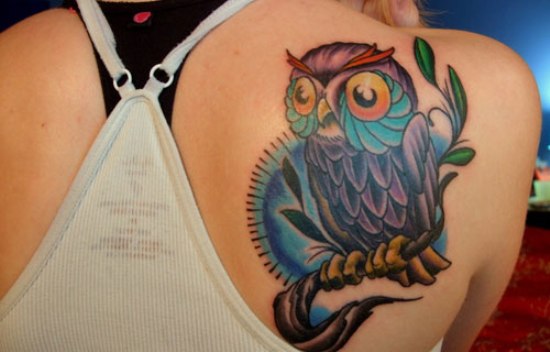 Τέχνη τατουάζ Upper Back Owl
