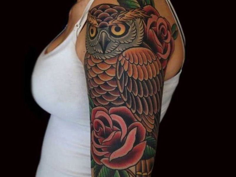 Pöllö Tatuointi mallit ja merkitykset