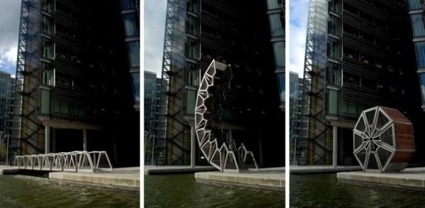 extraordinära brokonstruktioner Rolling Bridge london