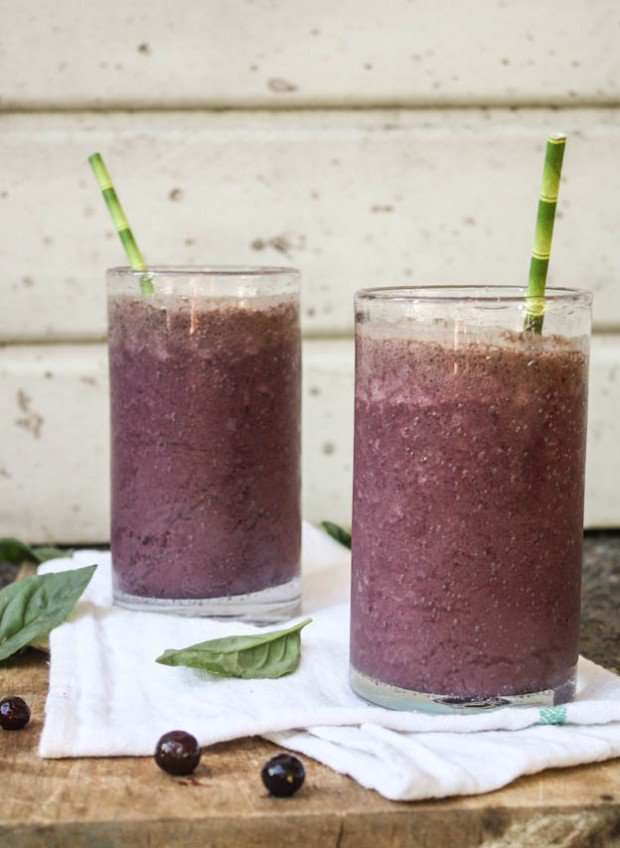 detox smoothie recept blåbär basilika smoothie