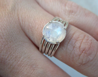 Clear Moonstone Ring