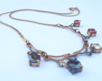 Vintage Yellow Diamond Ruby Chain