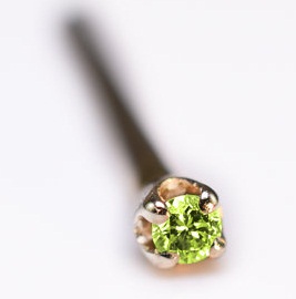 Πανέμορφο Sparkly Canary Green Diamond Nose Pin