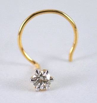 Πασιέντζα Diamond Nose Pin with Diamond Studded Design