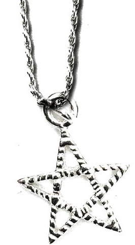 Twisted Sterling Silver Chain for Guys with Star Pendant