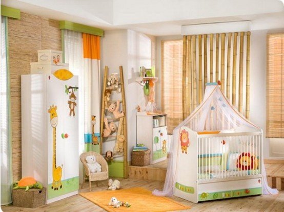 jungle baby room bambu plysch leksaker klistermärken
