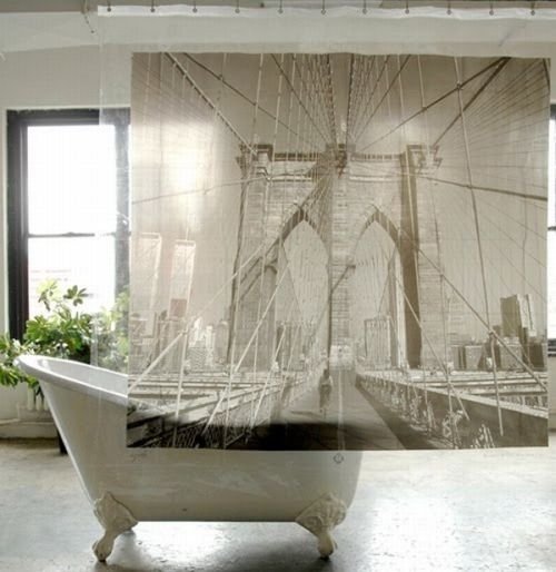 idéer för gardiner badrum new york