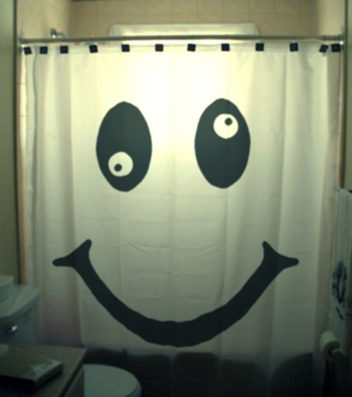 idéer för gardiner badrums smiley