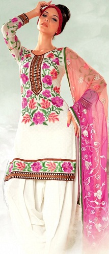 Floral κεντημένο κοστούμι Salwar