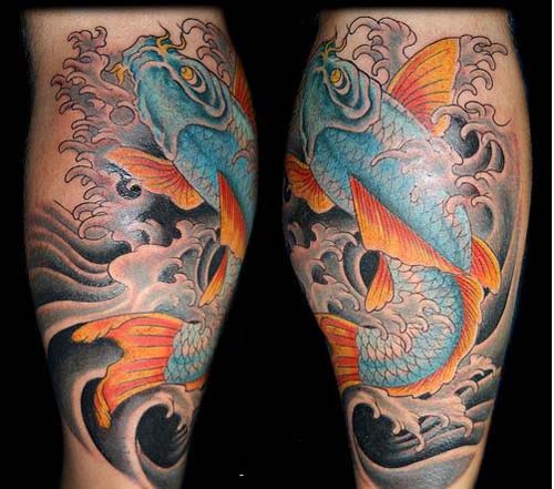 Koi Fish Leg Tattoo -mallit