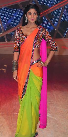 Shilpa Shetty Candy Coloursissa Saree