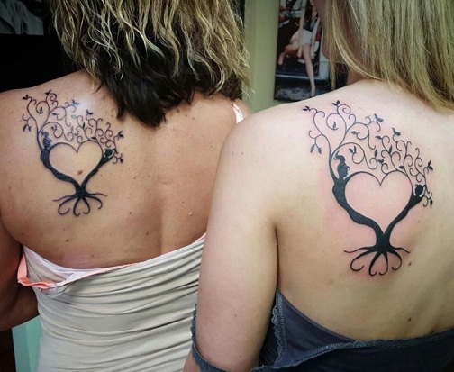 Usko äiti tytär tatuointi suunnittelu