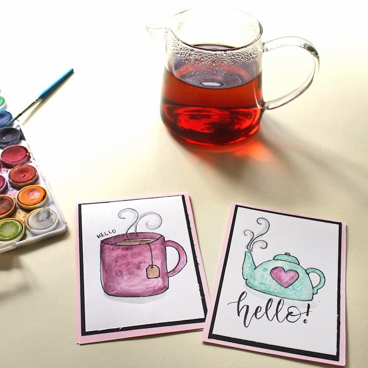 tinker kort tepåsar målar dig själv färg