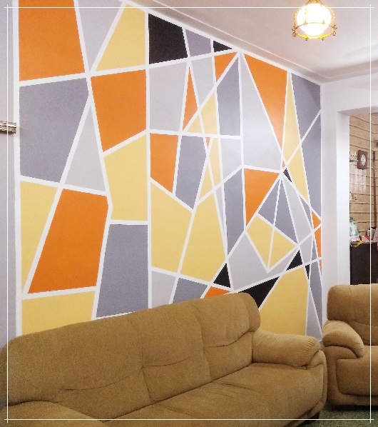 Γεωμετρική ταινία τοίχου και χρωμάτων