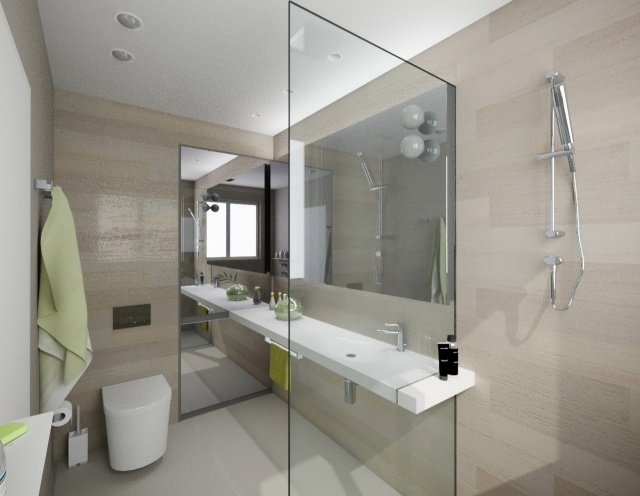 modern badrumsdesign 2014 glasvägg duschområde