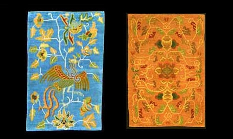 Handtuffade fina tibetanska mattor
