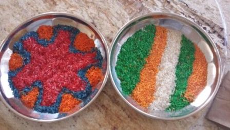Χρωματιστό ρύζι Easy Rangoli για παιδιά